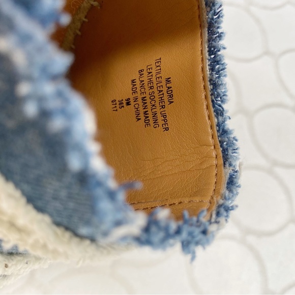 Marc Fisher Adria Denim Espadrilles Blue Tan Size 9 M - Picture 9 of 9